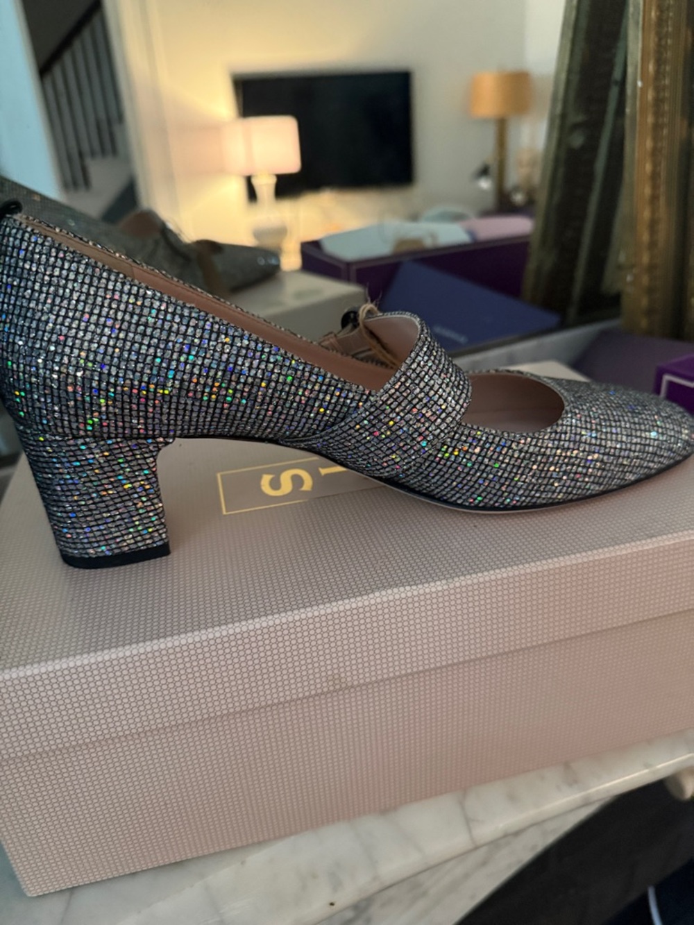 SJP by Sarah Jessica Parker Iridescent Glitter Mary Jane Pump - Picture 6 of 16